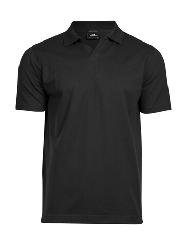 Tee Jays Luxury Stretch V-Neck Polo, Black, XL bedrucken, Art.-Nr. 512541016