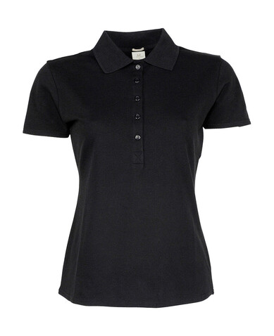 Tee Jays Ladies` Luxury Stretch Polo, Black, L bedrucken, Art.-Nr. 513541015