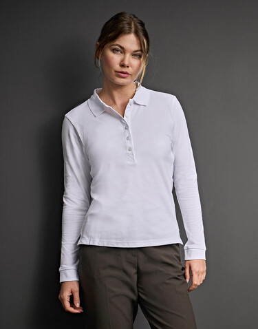 Tee Jays Ladies` Luxury LS Stretch Polo, Navy, S bedrucken, Art.-Nr. 520542003