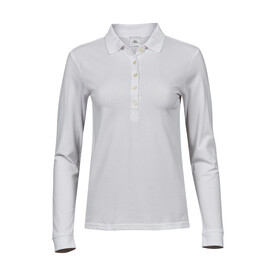 Tee Jays Ladies` Luxury LS Stretch Polo, White, S bedrucken, Art.-Nr. 520540003 Tee Jays Ladies` Luxury LS Stretch Polo, White, S bedrucken, Art.-Nr. 520540003
