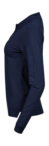 Tee Jays Ladies` Luxury LS Stretch Polo, Navy, S bedrucken, Art.-Nr. 520542003