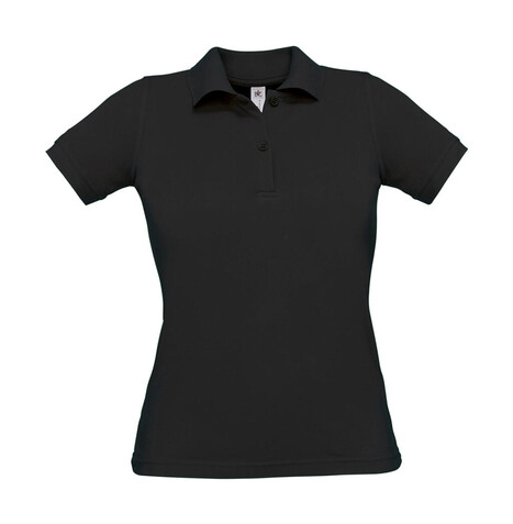 B &amp; C Safran Pure/women Polo, Black, L bedrucken, Art.-Nr. 526421015