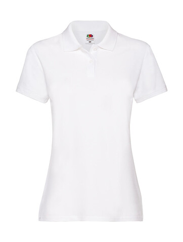 Fruit of the Loom Ladies` Premium Polo, White, XS (8) bedrucken, Art.-Nr. 528010002