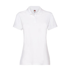 Fruit of the Loom Ladies` Premium Polo, White, XS (8) bedrucken, Art.-Nr. 528010002