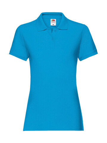 Fruit of the Loom Ladies` Premium Polo, Azure Blue, XL (16) bedrucken, Art.-Nr. 528013106