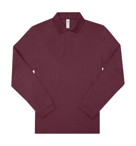 B &amp; C My Polo 180 LSL, Burgundy, 3XL bedrucken, Art.-Nr. 528424487