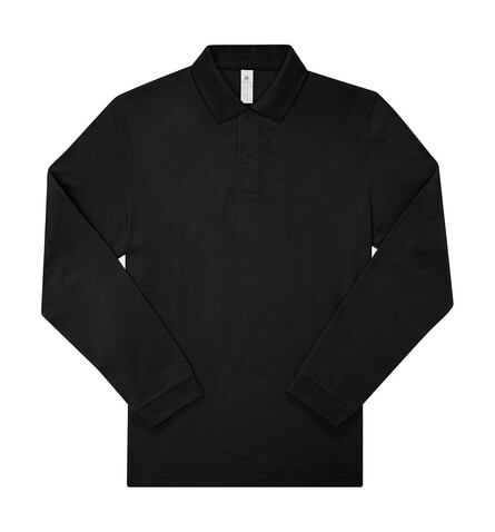B &amp; C My Polo 210 LSL, Black, M bedrucken, Art.-Nr. 530421013