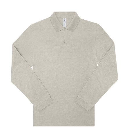 B &amp; C My Polo 210 LSL, Heather Grey Fog, L bedrucken, Art.-Nr. 530421094