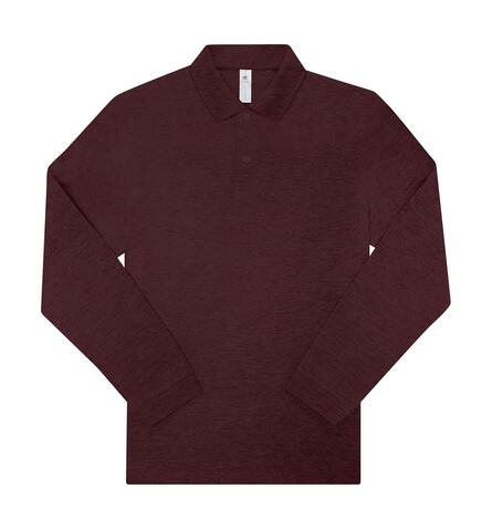B &amp; C My Polo 210 LSL, Heather Burgundy, M bedrucken, Art.-Nr. 530424523