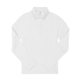 B &amp;amp; C My Polo 180 LSL /Women, White, XS bedrucken, Art.-Nr. 533420002