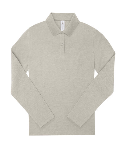 B &amp; C My Polo 210 LSL /Women, Heather Grey Fog, XS bedrucken, Art.-Nr. 535421092