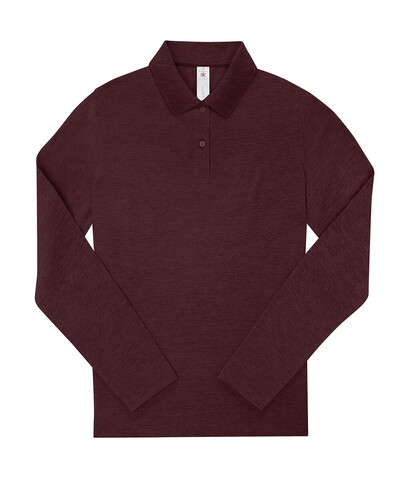 B &amp; C My Polo 210 LSL /Women, Heather Burgundy, XS bedrucken, Art.-Nr. 535424522