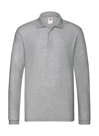 Fruit of the Loom Premium Long Sleeve Polo, Athletic Heather, L bedrucken, Art.-Nr. 542011245