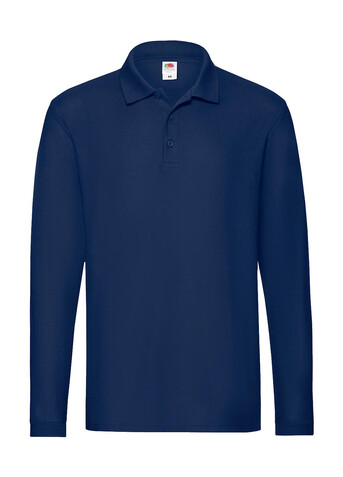 Fruit of the Loom Premium Long Sleeve Polo, Navy, L bedrucken, Art.-Nr. 542012005