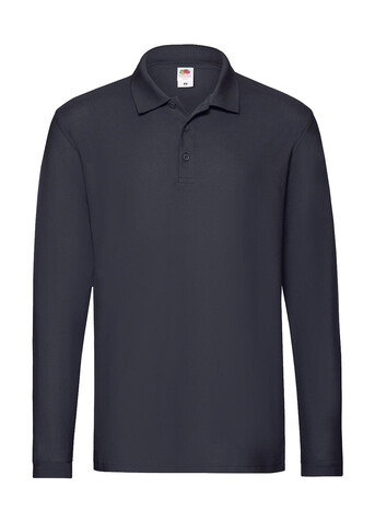 Fruit of the Loom Premium Long Sleeve Polo, Deep Navy, 3XL bedrucken, Art.-Nr. 542012028