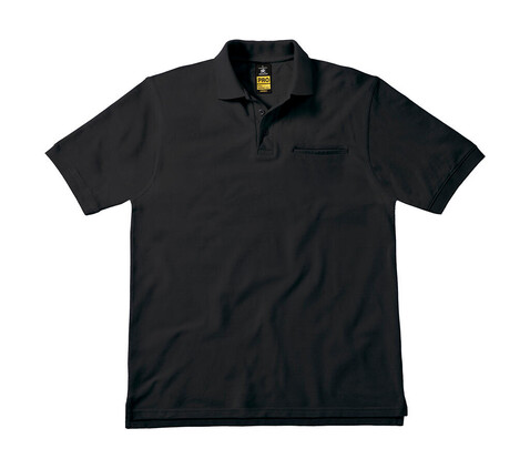 B &amp; C Energy Pro Workwear Pocket Polo, Black, M bedrucken, Art.-Nr. 543421014