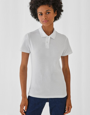 B &amp; C ID.001 /women Piqué Polo Shirt, White, XS bedrucken, Art.-Nr. 547420002