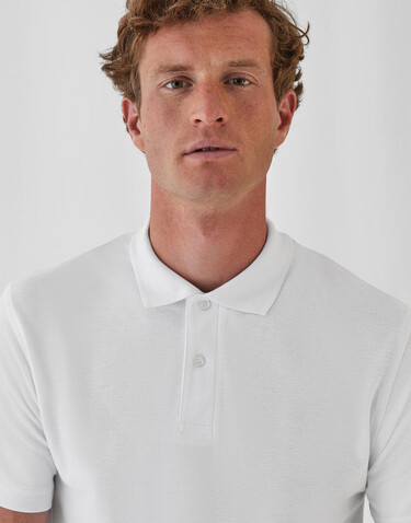 B &amp; C ID.001 Piqué Polo Shirt, White, XL bedrucken, Art.-Nr. 548420006