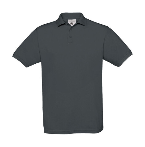 B &amp; C Safran Piqué Polo, Dark Grey, L bedrucken, Art.-Nr. 549421285