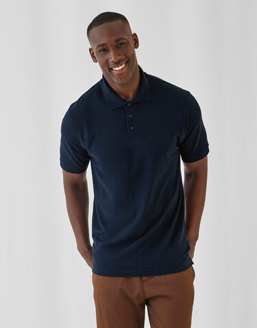 B &amp; C Heavymill Piqué Polo, Heather Grey, 2XL bedrucken, Art.-Nr. 563421237