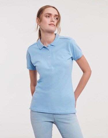 Russell Europe Ladies` Fitted Stretch Polo, White, XS bedrucken, Art.-Nr. 566000002
