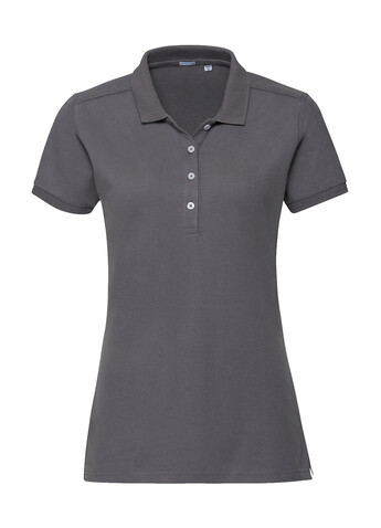 Russell Europe Ladies` Fitted Stretch Polo, Convoy Grey, M bedrucken, Art.-Nr. 566001274