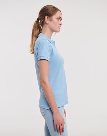 Russell Europe Ladies` Fitted Stretch Polo, White, XS bedrucken, Art.-Nr. 566000002