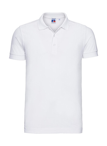 Russell Europe Men`s Fitted Stretch Polo, White, S bedrucken, Art.-Nr. 567000003