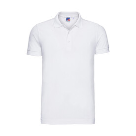 Russell Europe Men`s Fitted Stretch Polo, White, S bedrucken, Art.-Nr. 567000003 Russell Europe Men`s Fitted Stretch Polo, White, S bedrucken, Art.-Nr. 567000003