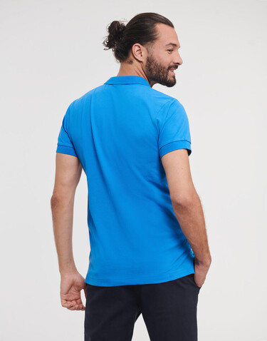 Russell Europe Men`s Fitted Stretch Polo, White, S bedrucken, Art.-Nr. 567000003