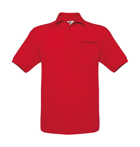 B &amp; C Safran Pocket Polo, Red, 2XL bedrucken, Art.-Nr. 574424007