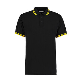 Kustom Kit Classic Fit Tipped Collar Polo, Black/Yellow, S bedrucken, Art.-Nr. 594111473 Kustom Kit Classic Fit Tipped Collar Polo, Black/Yellow, S bedrucken, Art.-Nr. 594111473