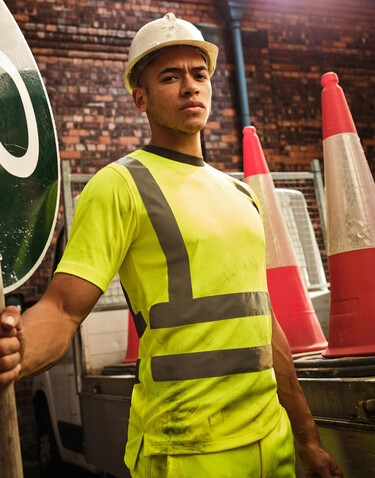 Regatta Pro Hi-Vis T-Shirt, Yellow, M bedrucken, Art.-Nr. 612176012