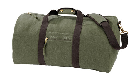 Quadra Vintage Canvas Holdall, Vintage Light Grey, One Size bedrucken, Art.-Nr. 613301220