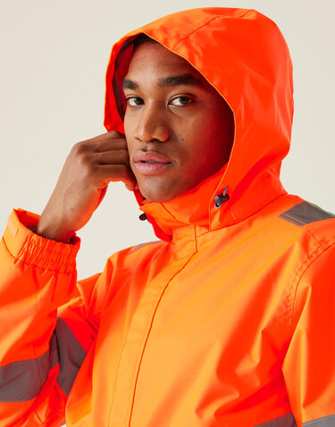 Regatta Pro Hi-Vis Dover Jacket, Yellow, 4XL bedrucken, Art.-Nr. 614176017