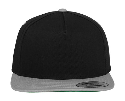 Flexfit Classic 5 Panel Snapback, Black/Silver, One Size bedrucken, Art.-Nr. 614681580