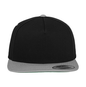 Flexfit Classic 5 Panel Snapback, Black/Silver, One Size bedrucken, Art.-Nr. 614681580