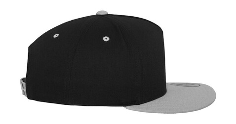 Flexfit Classic 5 Panel Snapback, Black/Silver, One Size bedrucken, Art.-Nr. 614681580