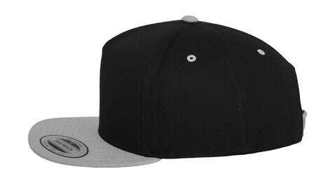 Flexfit Classic 5 Panel Snapback, Black/Silver, One Size bedrucken, Art.-Nr. 614681580