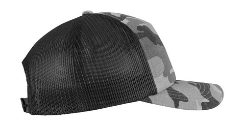 Flexfit Camo Trucker Cap, Wood Camo/Black, One Size bedrucken, Art.-Nr. 615687530