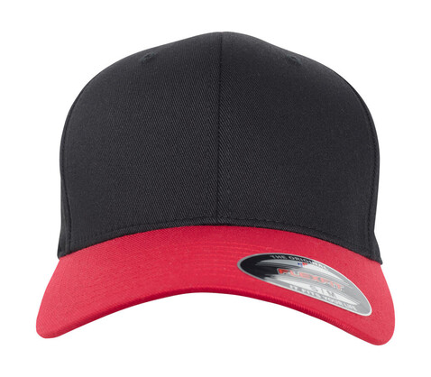 Flexfit Flexfit Wooly Combed 2-Tone, Black/Red, S/M bedrucken, Art.-Nr. 616681541