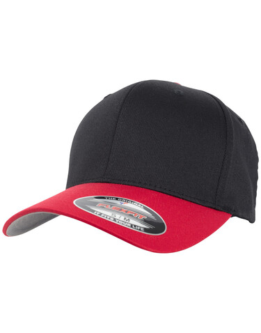 Flexfit Flexfit Wooly Combed 2-Tone, Black/Red, S/M bedrucken, Art.-Nr. 616681541