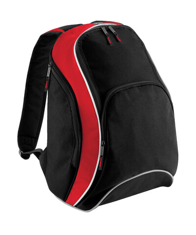 Bag Base Teamwear Backpack, Black/Classic Red/White, One Size bedrucken, Art.-Nr. 617291930