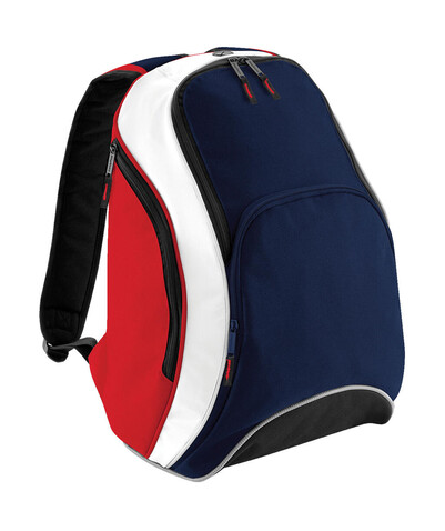 Bag Base Teamwear Backpack, French Navy/Classic Red/White, One Size bedrucken, Art.-Nr. 617292950 Bag Base Teamwear Backpack, French Navy/Classic Red/White, One Size bedrucken, Art.-Nr. 617292950