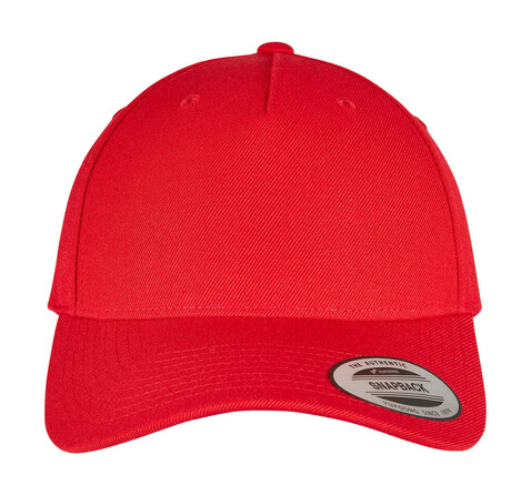 Flexfit 5-Panel Premium Curved Visor Snapback Cap, Red, One Size bedrucken, Art.-Nr. 617684000