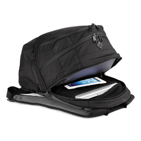 Quadra Vessel™ Laptop Backpack, Black, One Size bedrucken, Art.-Nr. 621301010
