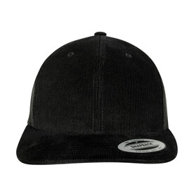 Flexfit Corduroy Retro Trucker, Black, One Size bedrucken, Art.-Nr. 622681010