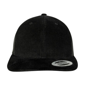 Flexfit Corduroy Retro Trucker, Black, One Size bedrucken, Art.-Nr. 622681010