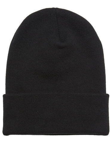 Flexfit Heavyweight Organic Long Beanie, Black, One Size bedrucken, Art.-Nr. 630681010