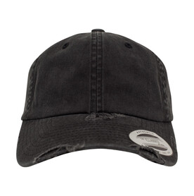 Flexfit Low Profile Destroyed Cap, Black, One Size bedrucken, Art.-Nr. 633681010